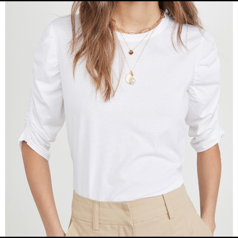 NWT Veronica Beard White Waldorf Tee size S